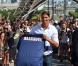 Zlatan Ibrahimovic lors de sa présentation officielle au Trocadéro à Paris devant une foule venue nombreuse acclamée la star, le 18 juillet 2012