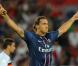 Zlatan Ibrahimovic lors de son premier match officiel avec le Paris Saint-Germain et auteur d'un doublé face à Lorient au Parc des Princes à Paris le 11 août 2012