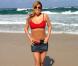 Mariah Carey pose en bikini sur une plage d'Austrlie. Janvier 2013.