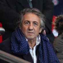 Richard Anconina lors du match entre le PSG et Lille (1-0) le 27 janvier 2012 au Parc des Princes à Paris