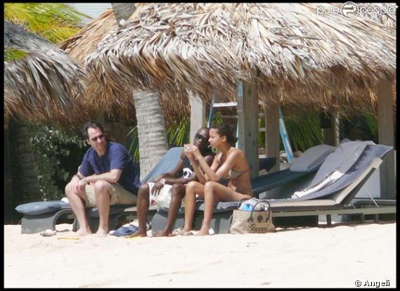 Noémie Lenoir et Claude Makelele sous le soleil de Saint-Barth