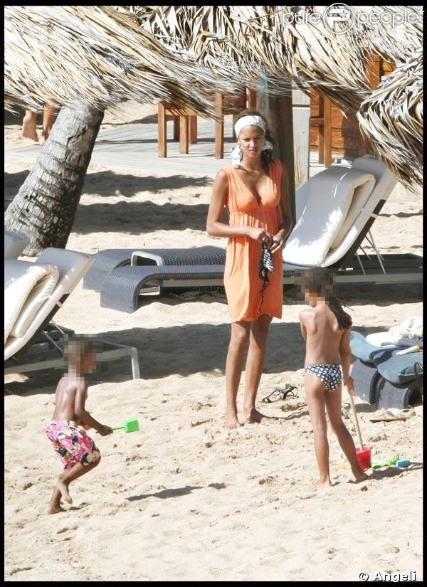Noémie Lenoir et Claude Makelele sous le soleil de Saint-Barth