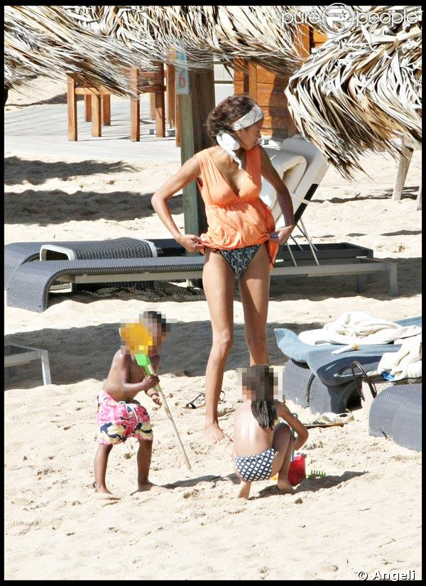 Noémie Lenoir et Claude Makelele sous le soleil de Saint-Barth