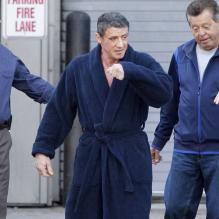 Sylvester Stallone prêt à en découdre avec Robert De Niro sur le tournage de Grudge Match à la Nouvelle Orléans le 19 février 2013.