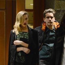 Scarlett Johansson avec son amoureux, le Français Romain Dauriac, à New York le 18 novembre 2012