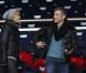 Nagui et sa femme Mélanie Page lors du match entre le Paris Saint-Germain et l'Olympique de Marseille (2-0) le 27 février 2013 à Paris