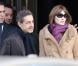 Nicolas Sarkozy et Carla Bruni Sarkozy à la sortie du Royal Monceau, le 9 février 2013.