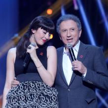 EXCLU - Nolwenn Leroy et Michel Drucker le 22 mars 2013 lors de l'enregistrement de l'émission "Toute la télé chante pour le Sidaction" au Théâtre Marigny qui sera diffusée sur France 2, le 6 avril 2013