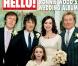Ronnie Wood et Sally Humphreys en couverture du magazine  Hello!  entourés des témoins du marié, Rod Stewart et Paul McCartney, et de la nièce de la mariée, Heather. Décembre 2012.