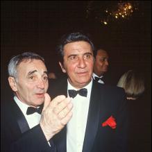 Charles Aznavour et Gilbert Bécaud au Lido en 1990