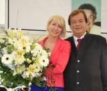 Heather Mills et Michael Aufhauser lors de l'inauguration d'un refuge Gut Aiderbichl à Iffeldorf, une toute petite commune de Bavière en Allemagne. Le 28 avril 2013.
