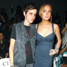 Lindsay Lohan et son ex-chérie Samantha Ronson au premier rang du défilé de Charlotte Ronson, soeur de Samantha, lors de la fashion week à New York, 6 septembre 2008.