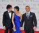 Matt LeBlanc (droite), Tamsin Greig and Stephen Mangan sur le tapis rouge des  Arqiva British Academy Television Awards  au Royal Festival Hall, à Londres, le 12 mai 2013.