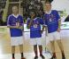  Zinédine Zidane, Christian Karembeu et Laurent Blanc lors d'un match pour l'Académie Bernard Diomède au palais des Sports Robert-Charpentier à Issy-les-Moulineaux le 13 mai 2013 avec les membres de l'équipe de France 98 