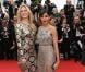 Aimee Mullins et Freida Pinto sur le tapis rouge de la présentation de  Jeune et Jolie  de   Francois Ozon, au Palais Des Festivals, le 16 mai 2013.