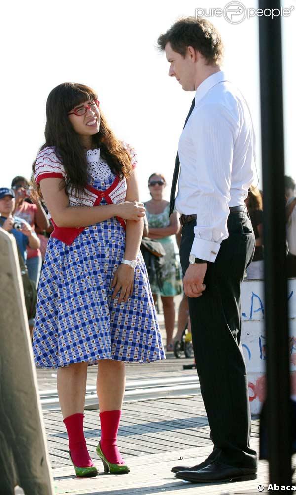 America Ferrera sur le tournage de Ugly Betty à Coney Island NY