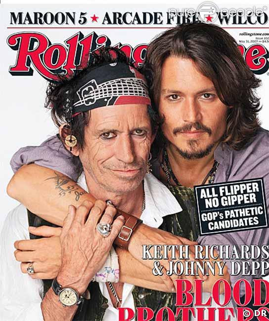 Johnny Depp avec Keith Richards en couverture de Rolling Stones