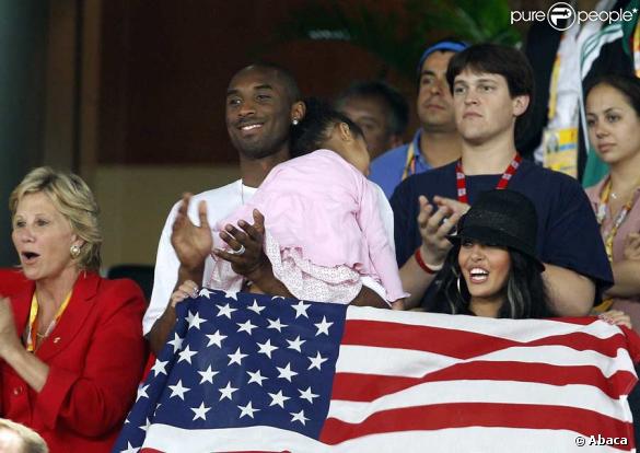 Kobe Bryant, son épouse Vanessa et une de ses filles