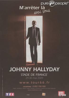 L'affiche de la dernière tournée de johnny Hallyday.