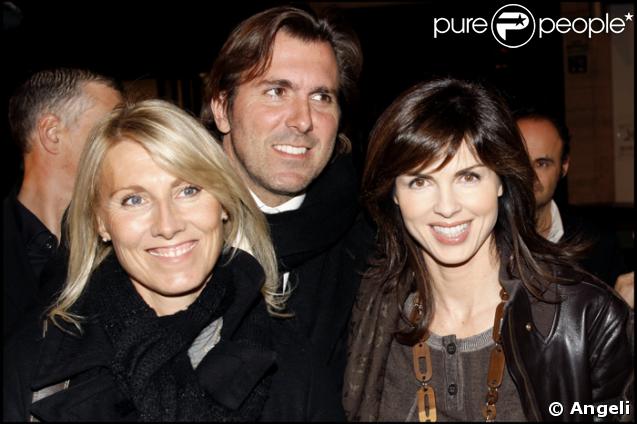 Marie Sara et son mari Christophe Lambert avec sa grande amie Caroline Barclay