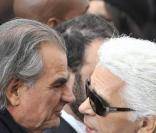 Karl Lagerfeld et Patrick Demarchelier au défilé Chanel, le 3/10/08