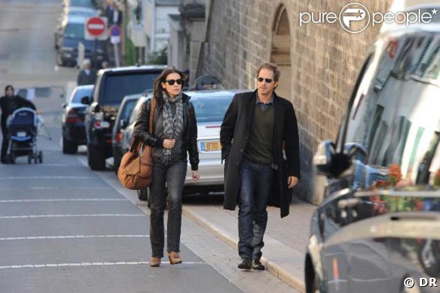 Géraldine Pailhas et Christopher Thompson aux obsèques de Guillaume Depardieu