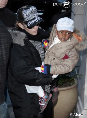 Madonna et ses enfants à New York