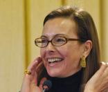 Carole Bouquet à une conférence à l'Unesco, le 10/12/08