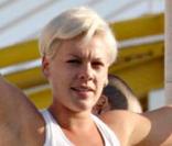 Pink en pleine séance de trapèze