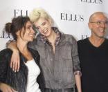 Agyness Deyn, fabuleuse au Brésil pour la Fashion Week. Ici, au défilé Ellus avec Adriana Bozon et Nelson Avarenga 