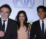Danny Boyle, Freida Pinto et Dev Patel 