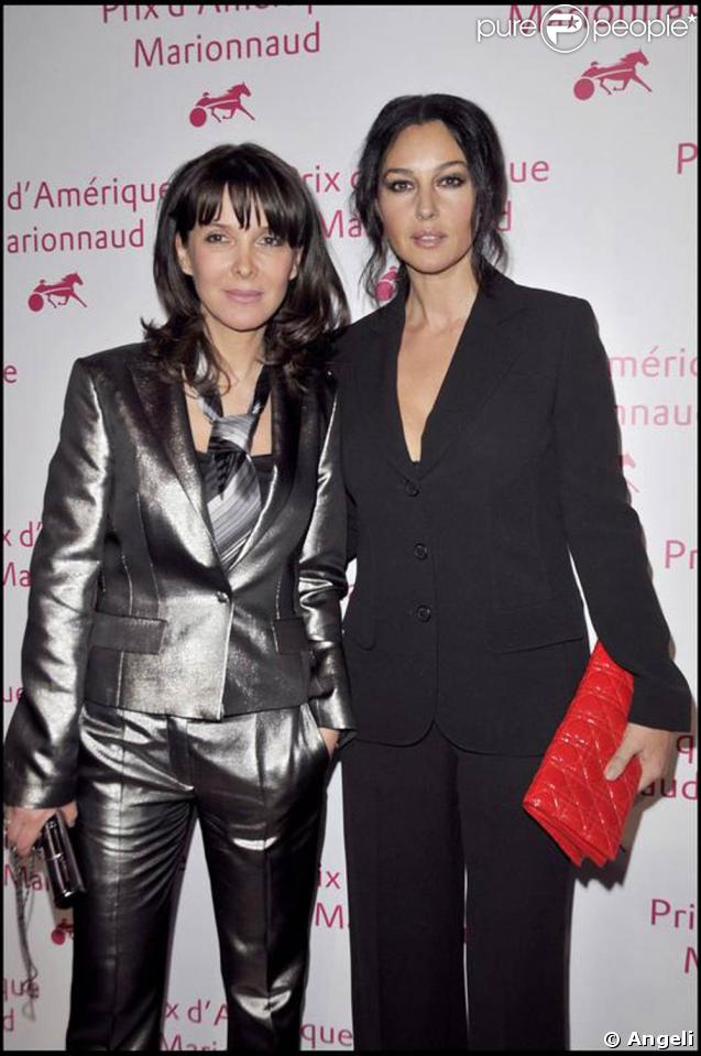 Monica Bellucci et Tina Kieffer au gala du Prix d'Amérique Marionnaud. 24/01/09