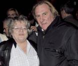 Josée Dayan et Gérard Depardieu à la première de  Bernard-Henri Lévy, la déraison d'une histoire . 04/02/09
