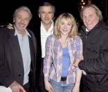 Alain Delon, BHL, Gérard Depardieu et sa fille Julie à la première de  Bernard-Henri Lévy, la déraison d'une histoire . 04/02/09