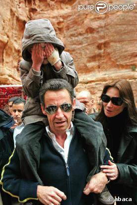 Nicolas Sarkozy, Carla Bruni et Aurélien en Jordanie