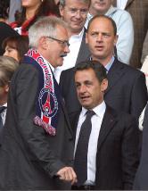 Nicolas Sarkozy au Parc des Princes pour PSG-OM, en septembre 2007
