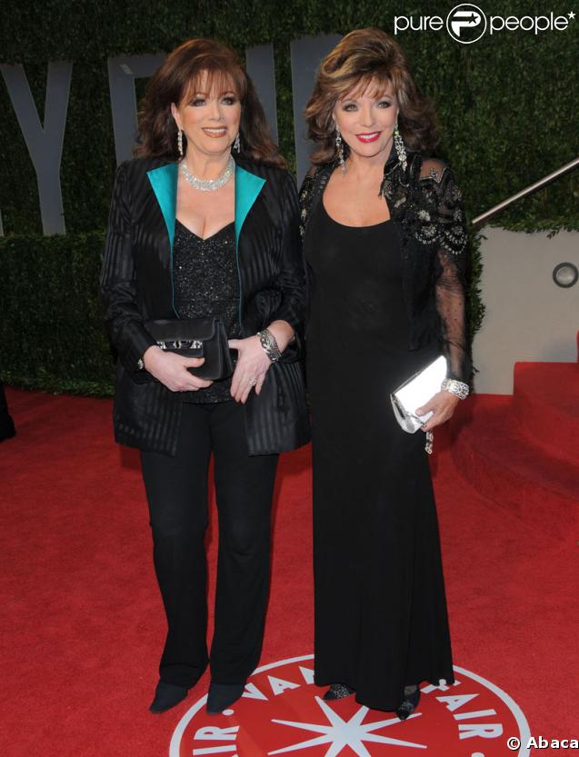 Les soeurs Collins (Jackie et Joan) posent à la soirée Vanity-Fair (soirée post-Oscars)