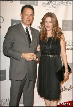 Le comédien Tom Hanks et sa femme Rita Wilson, à la grande soirée de charité Backstage at the Geffen, à Los Angeles, le 9 mars 2009.