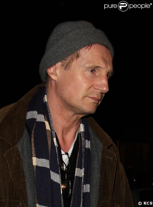 Liam Neeson, à la sortie de l'hôpital, après l'annonce de la mort de Natasha Richardson, le 18 mars 2009, à New York.
