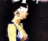 Striding Nude, Blue Dress de Euan Uglow mettant en scène Cherie Blair, nue