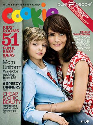 Helena Christensen et son fils Mingus pour la couverture de Cookie