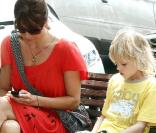 Helena Christensen et son fils 