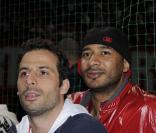   Sammy Trahore et Ludovic Giuly  à la troisième édition du RTL Fustal. 29/03/09
