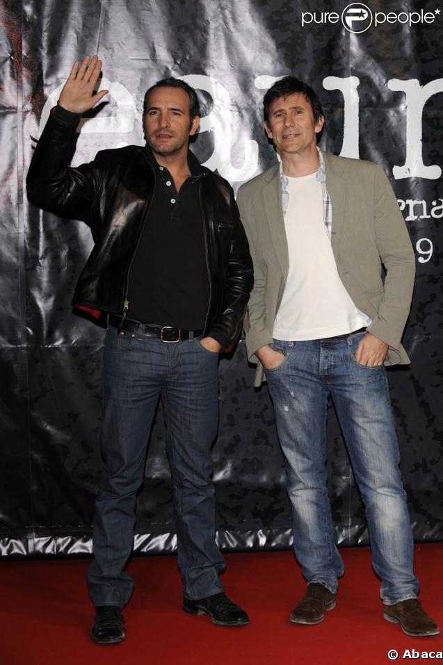Jean Dujardin et le réalisateur Michel Hazanavicius, lors de la présentation de 