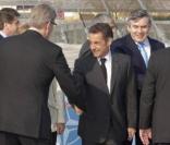 Les dirigeants de l'OTAN, sur la Passerelle des Deux-Rives à Strasbourg. 04/04/09