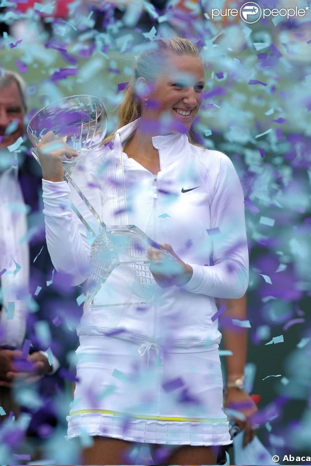 Victoria Azarenka, 19 ans, la nouvelle bombe du tennis féminin, numéro 8 mondial, après sa victoire en finale de l'Open de Key Biscayne contre Serena Williams, le 4 avril 2009 !