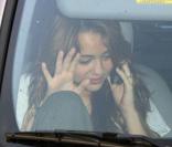 Miley Cyrus le samedi 18 avril 2009 à la sortie d'une séance de Pilates 