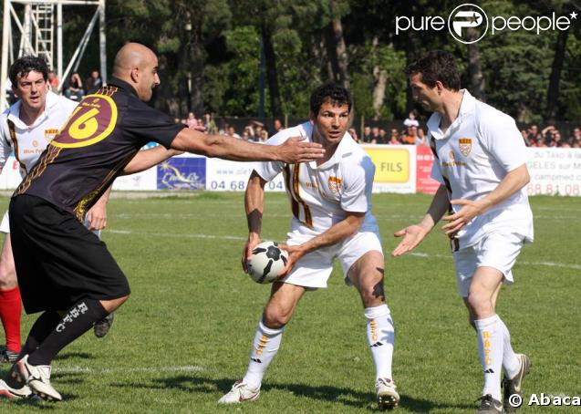 Marc Lièvremont, lors du match de foot et de rugby opposant le Team Cantona au Team Lièvremont, organisé par le 