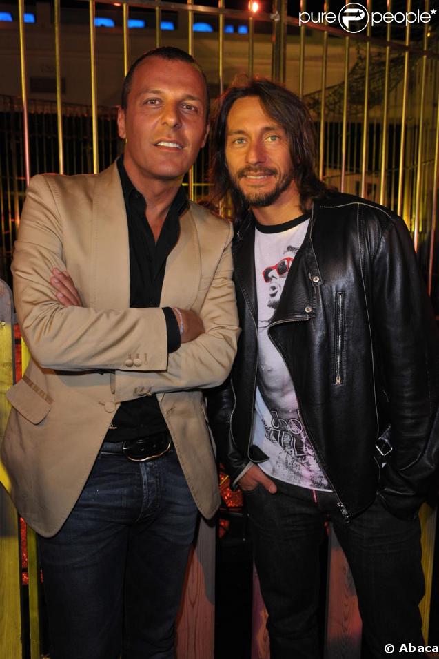 Jean Roch et le DJ Bob Sinclar à leur soirée hier à Cannes