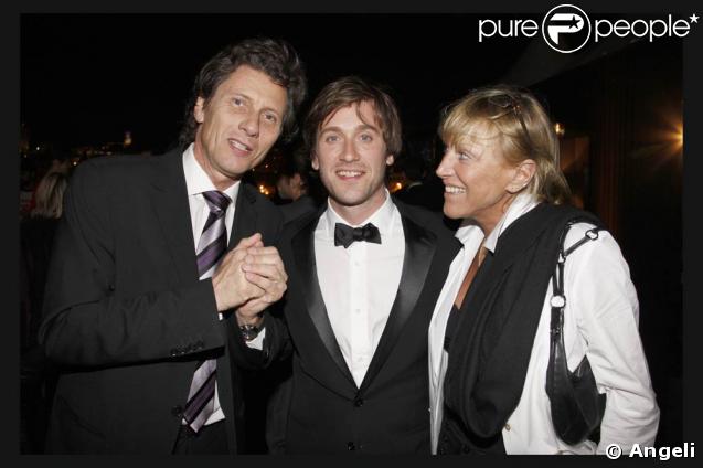 Soirée Audi au Jimmy'z de Cannes, le 14 mai 2009 : Patrice Franke et sa femme avec Thomas Dutronc 